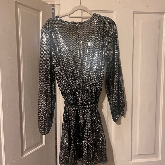 MICHAEL Michael Kors Shimmering Black Long Sleeve Dress - Picture 2 of 3